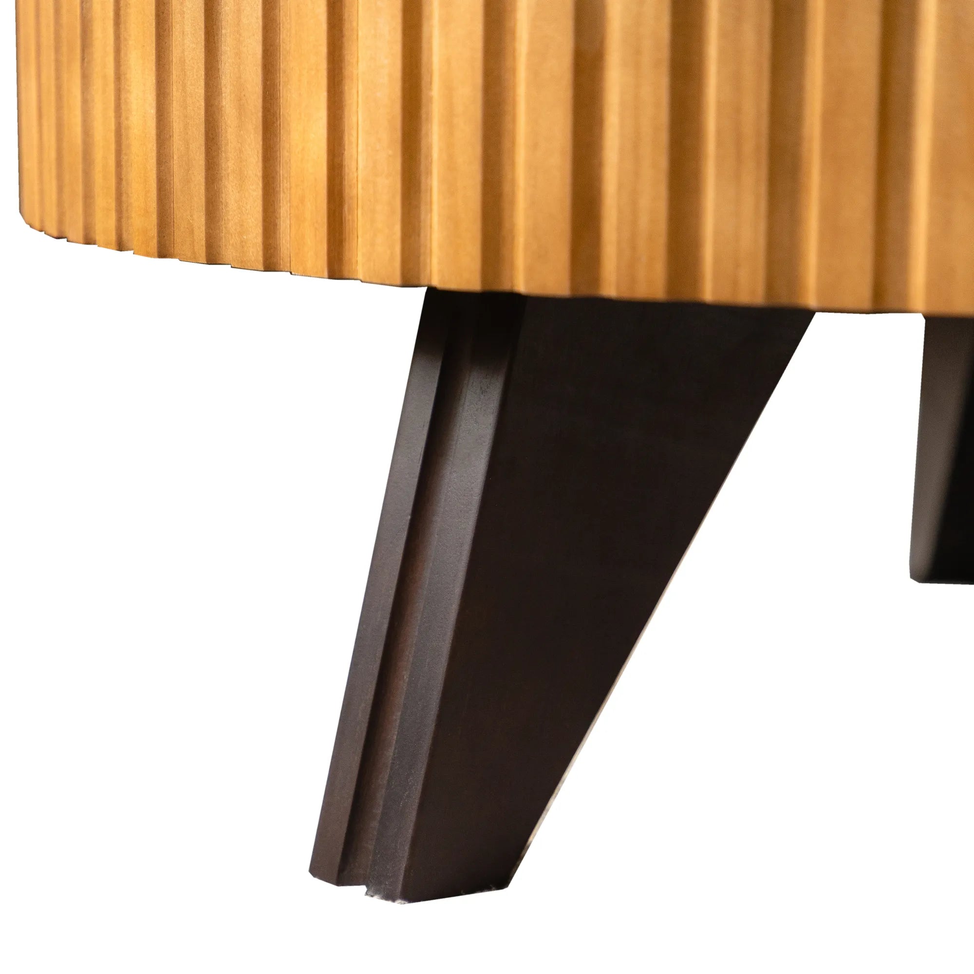 35" Round Retro Wood Coffee Table