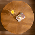 35" Round Retro Wood Coffee Table