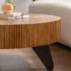 35" Round Retro Wood Coffee Table