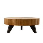 35" Round Retro Wood Coffee Table