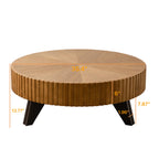 35" Round Retro Wood Coffee Table