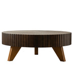 35" Round Retro Wood Coffee Table