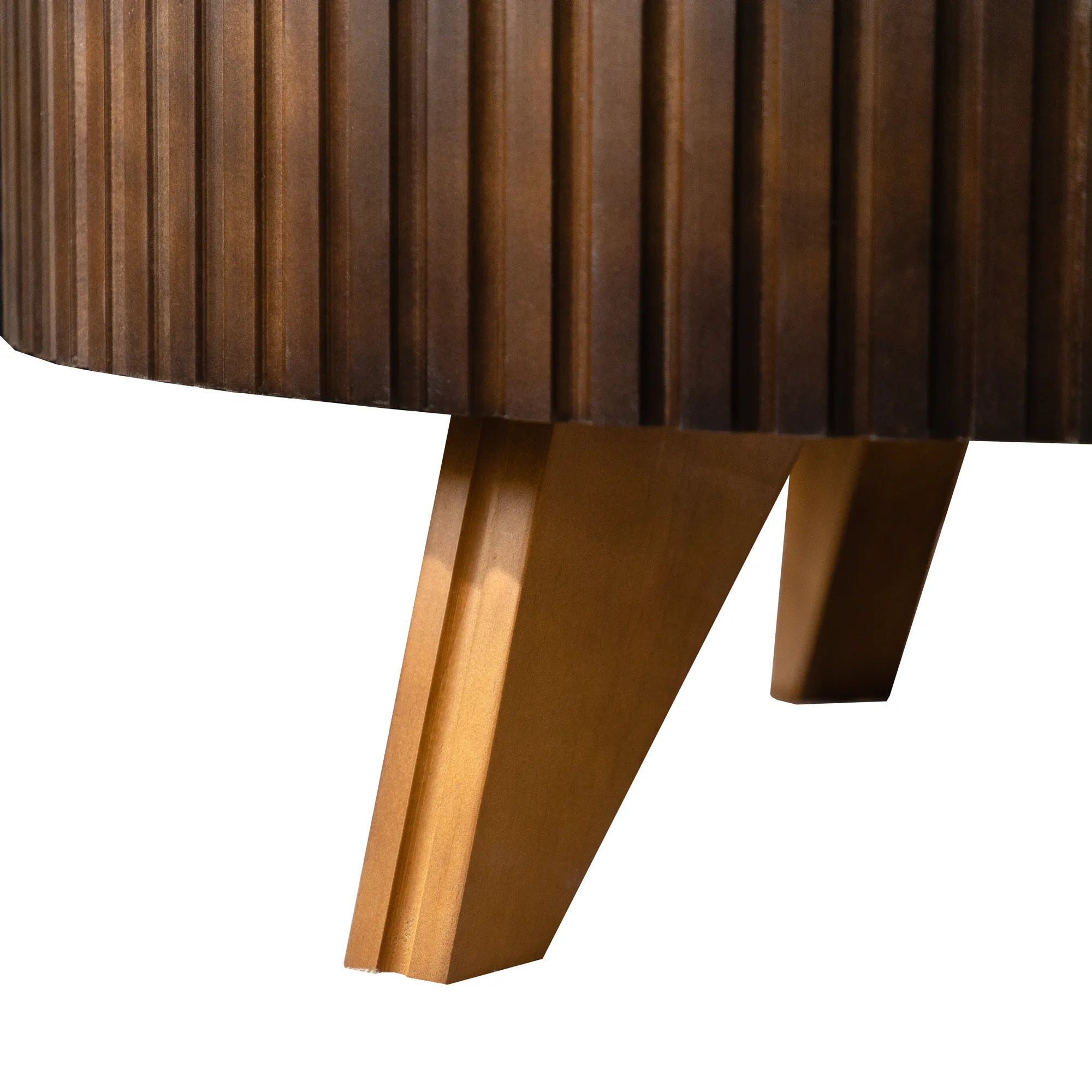 35" Round Retro Wood Coffee Table
