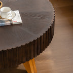35" Round Retro Wood Coffee Table