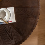 35" Round Retro Wood Coffee Table