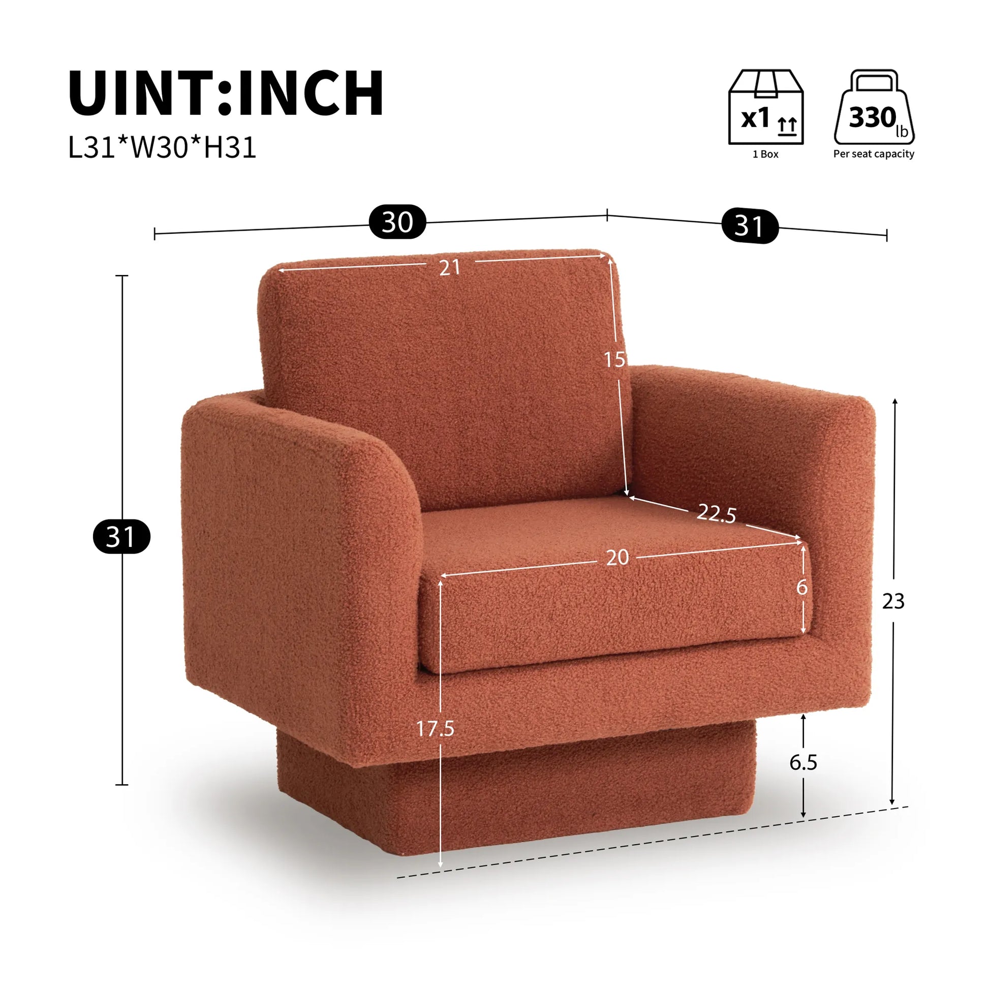 360° Modern Comfy Swivel Accent Chair Armchair with Teddy Sherpa Boucle Fabric