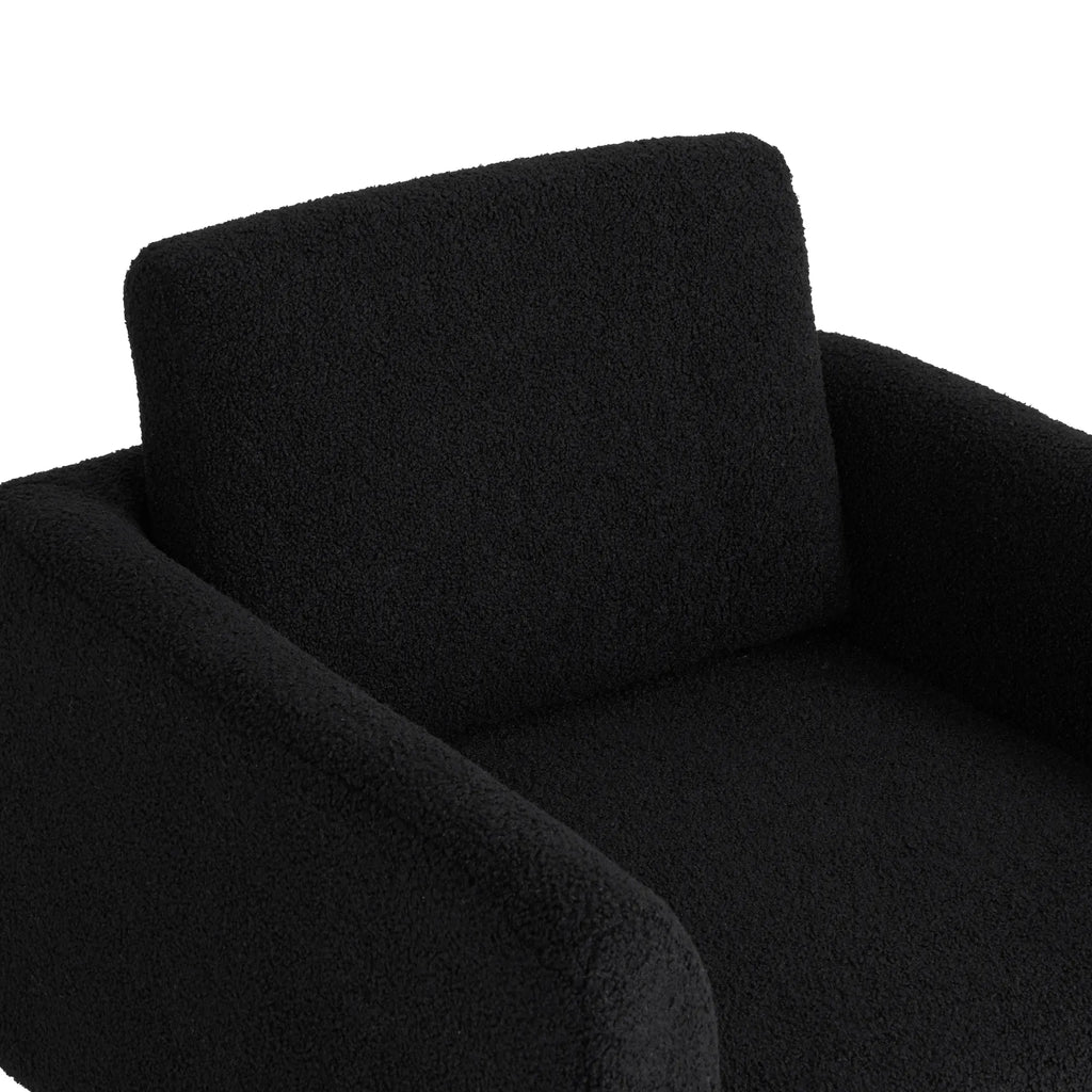 360° Modern Comfy Swivel Accent Chair Armchair with Teddy Sherpa Boucle Fabric