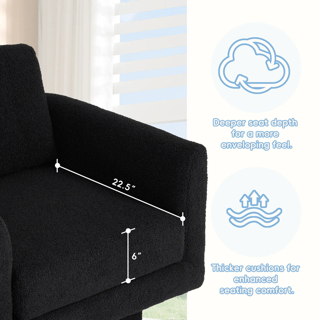 360° Modern Comfy Swivel Accent Chair Armchair with Teddy Sherpa Boucle Fabric
