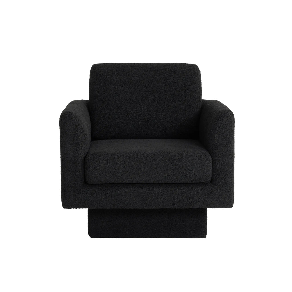 360° Modern Comfy Swivel Accent Chair Armchair with Teddy Sherpa Boucle Fabric
