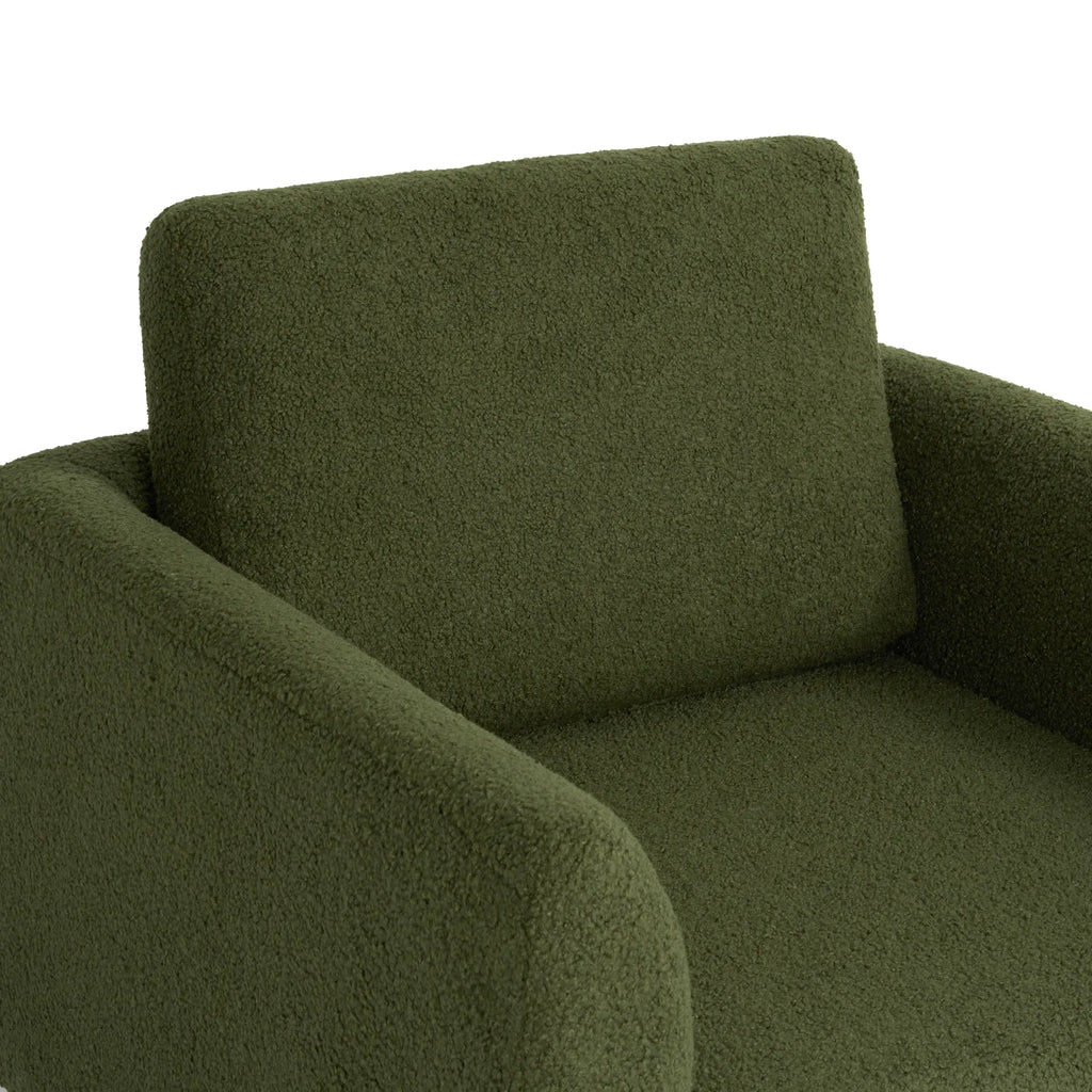 360° Modern Comfy Swivel Accent Chair Armchair with Teddy Sherpa Boucle Fabric