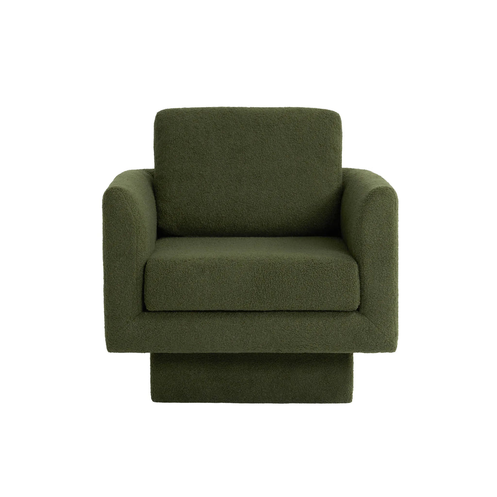 360° Modern Comfy Swivel Accent Chair Armchair with Teddy Sherpa Boucle Fabric