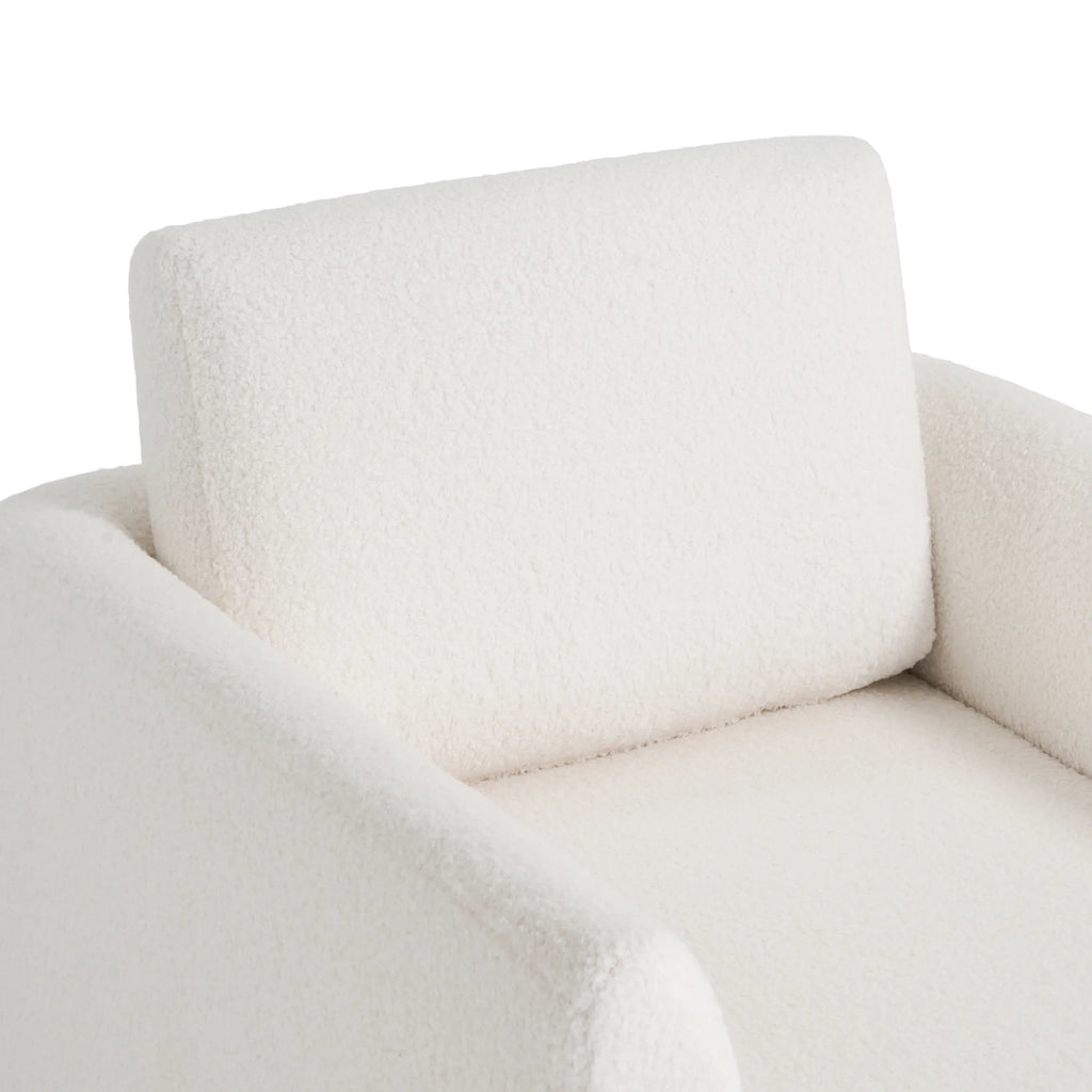 360° Modern Comfy Swivel Accent Chair Armchair with Teddy Sherpa Boucle Fabric