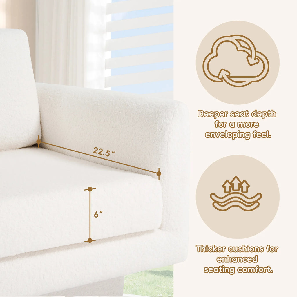 360° Modern Comfy Swivel Accent Chair Armchair with Teddy Sherpa Boucle Fabric