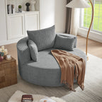 360° Swivel Barrel Accent Chair With Throw Pillows