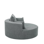 360° Swivel Barrel Accent Chair With Throw Pillows