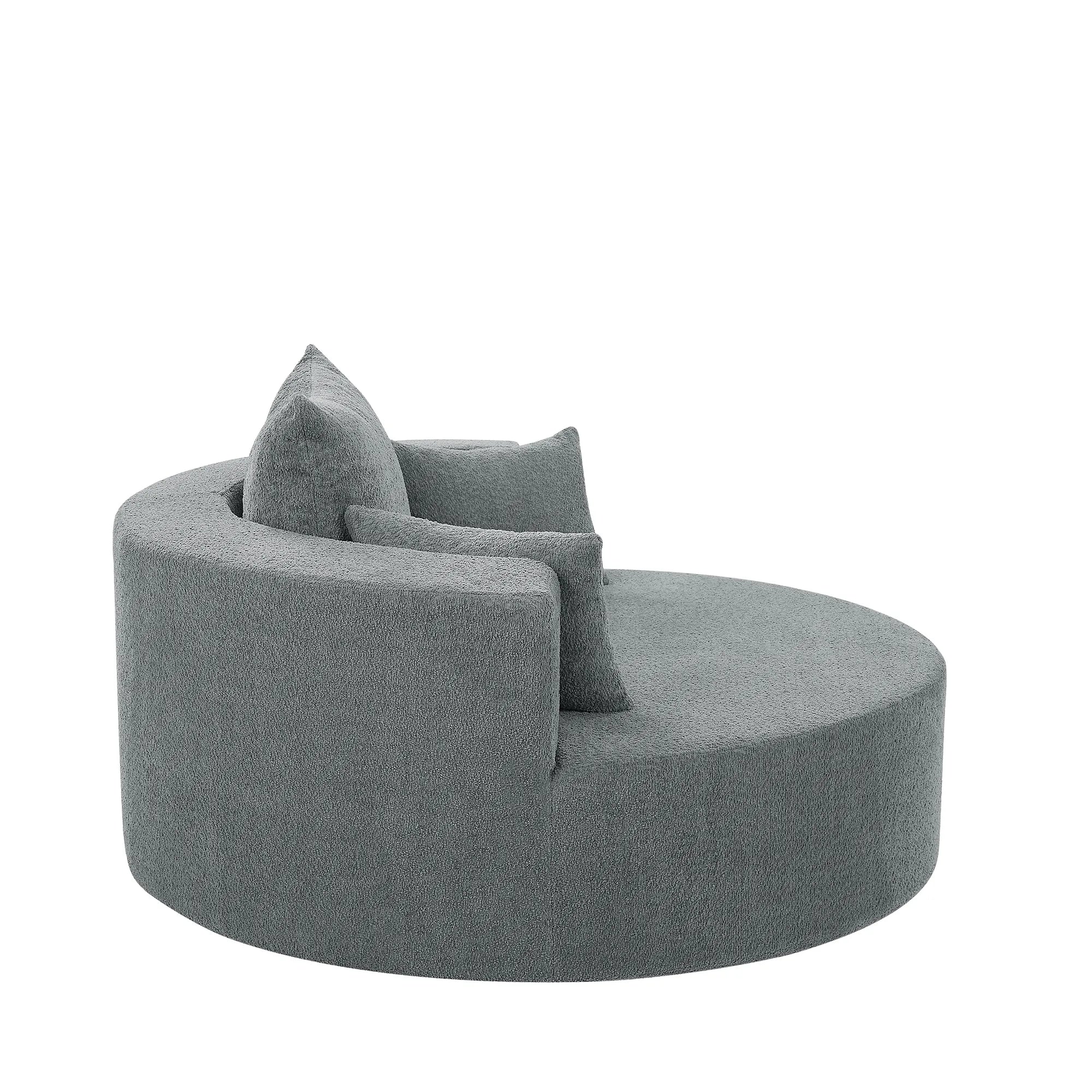 360° Swivel Barrel Accent Chair With Throw Pillows