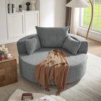 360° Swivel Barrel Accent Chair With Throw Pillows