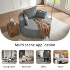360° Swivel Barrel Accent Chair With Throw Pillows