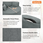 360° Swivel Barrel Accent Chair With Throw Pillows