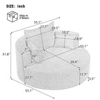 360° Swivel Barrel Accent Chair With Throw Pillows