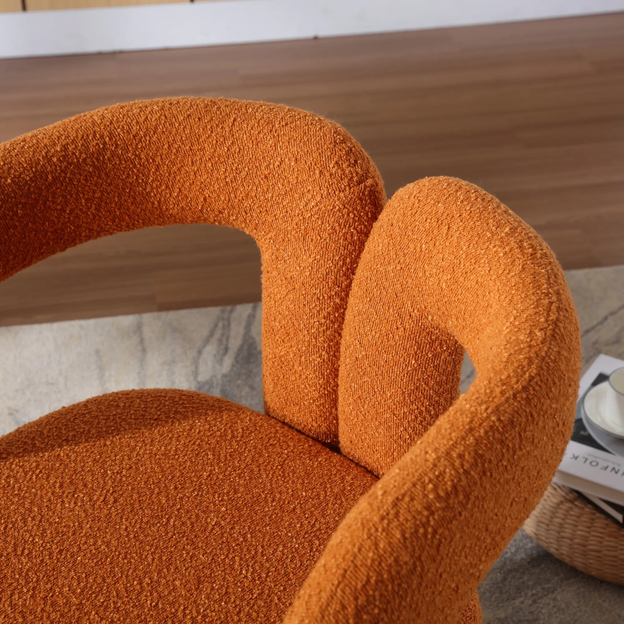 360° Swivel Cuddle Barrel Accent Chair With Fluffy Fabric