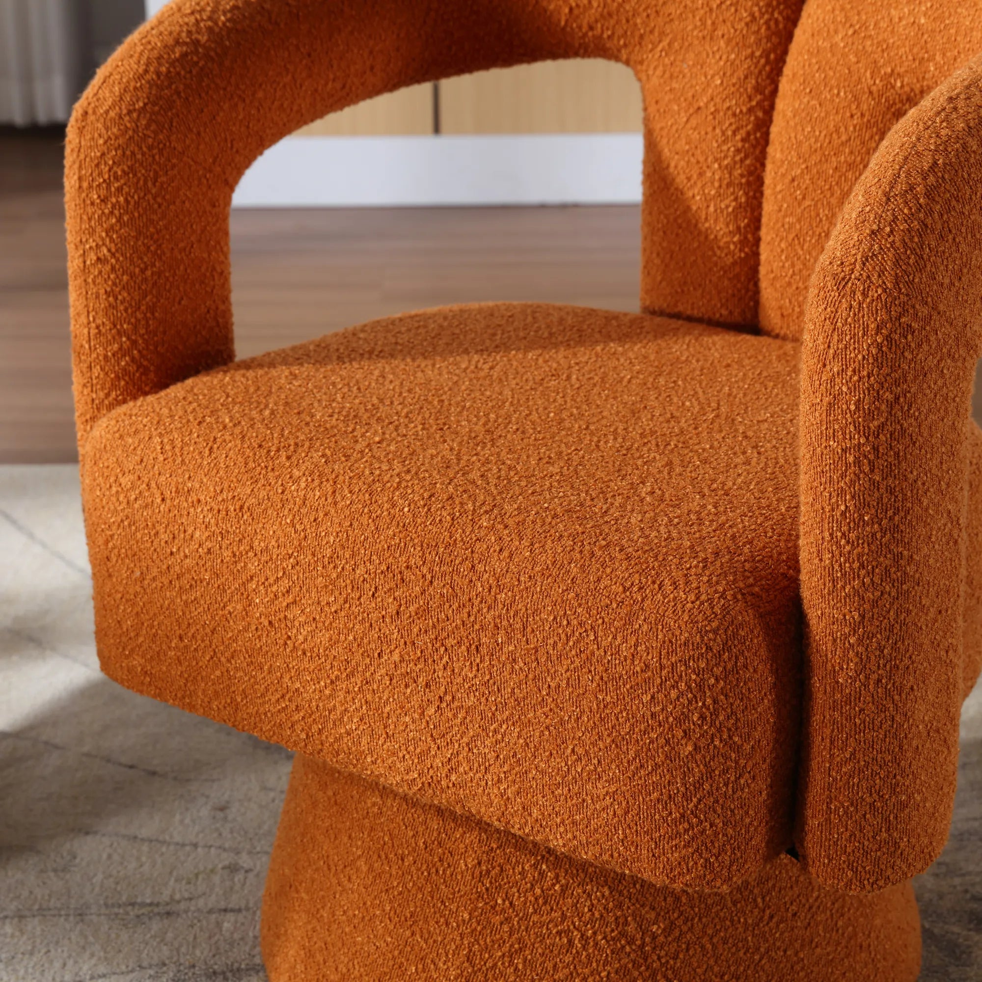 360° Swivel Cuddle Barrel Accent Chair With Fluffy Fabric