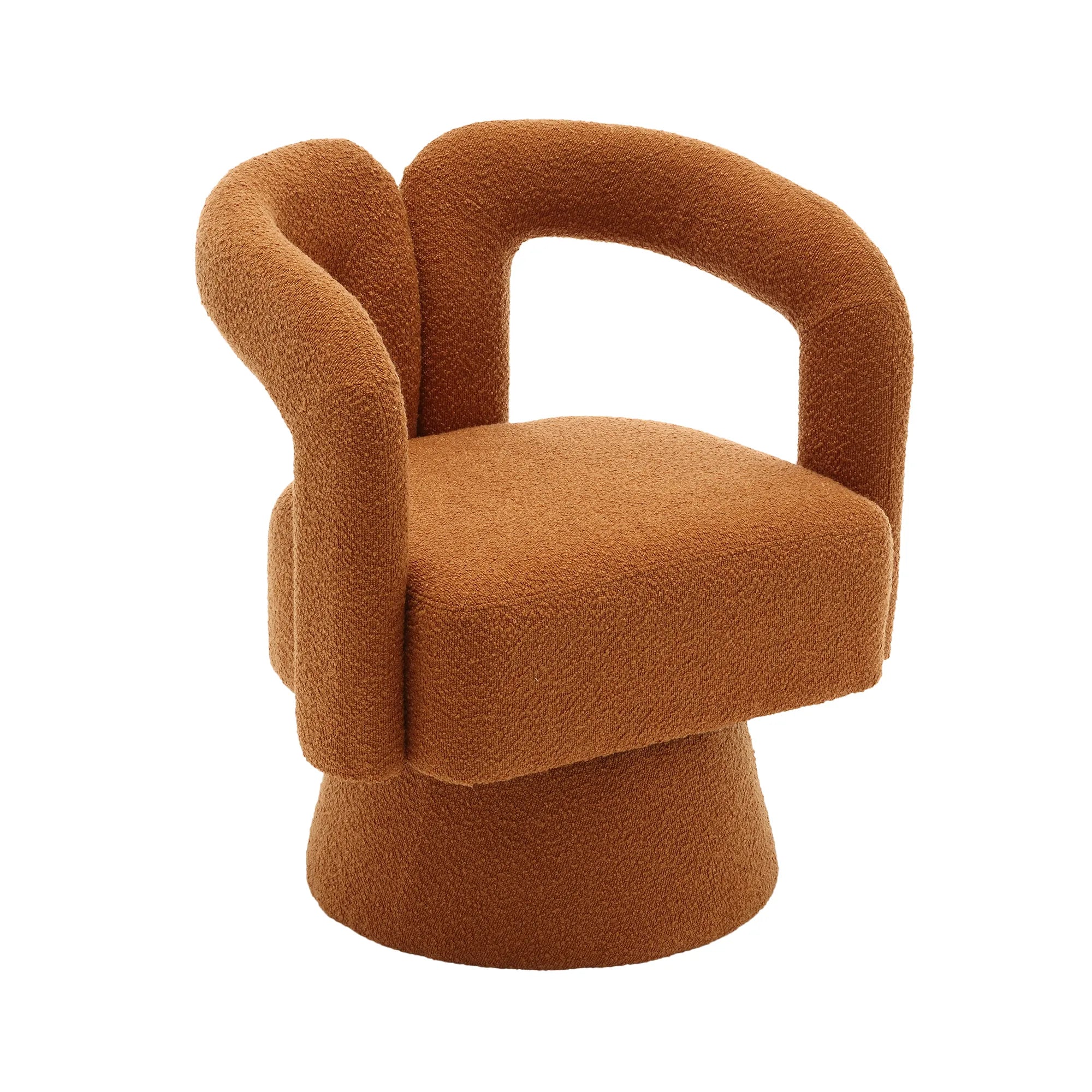 360° Swivel Cuddle Barrel Accent Chair With Fluffy Fabric