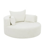 360° Swivel Barrel Accent Chair With Throw Pillows