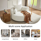 360° Swivel Barrel Accent Chair With Throw Pillows