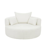 360° Swivel Barrel Accent Chair With Throw Pillows