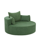 360° Swivel Barrel Accent Chair With Throw Pillows