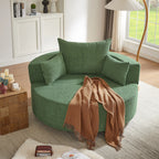 360° Swivel Barrel Accent Chair With Throw Pillows