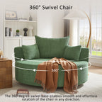 360° Swivel Barrel Accent Chair With Throw Pillows