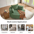 360° Swivel Barrel Accent Chair With Throw Pillows