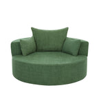 360° Swivel Barrel Accent Chair With Throw Pillows