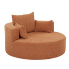 360° Swivel Barrel Accent Chair With Throw Pillows