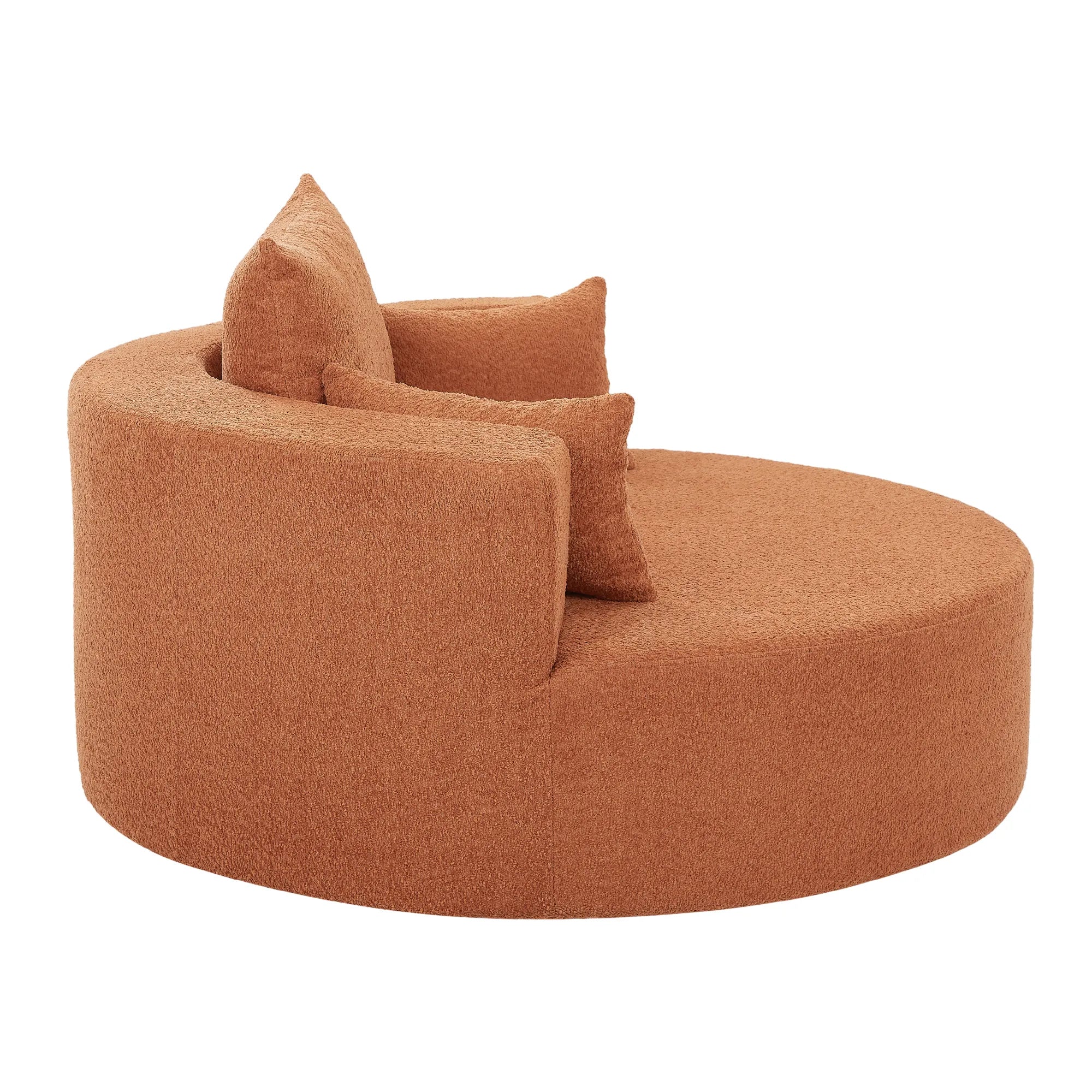 360° Swivel Barrel Accent Chair With Throw Pillows