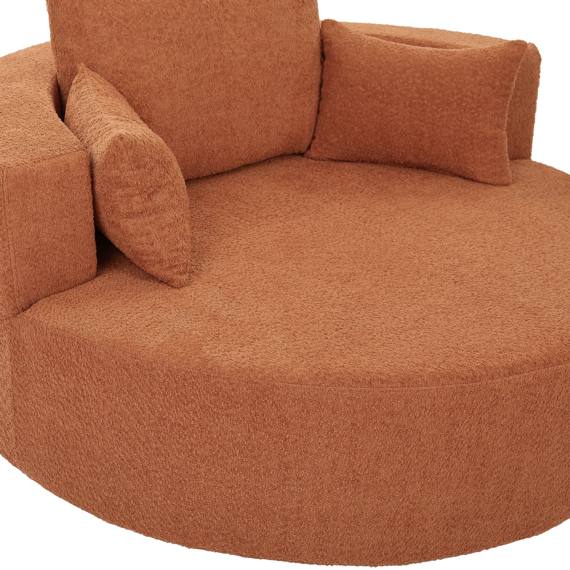 360° Swivel Barrel Accent Chair With Throw Pillows
