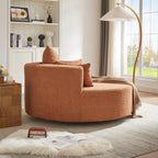 360° Swivel Barrel Accent Chair With Throw Pillows
