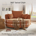360° Swivel Barrel Accent Chair With Throw Pillows