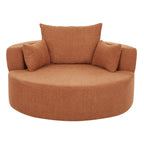 360° Swivel Barrel Accent Chair With Throw Pillows