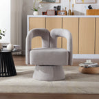 360° Swivel Cuddle Barrel Accent Chair With Fluffy Fabric