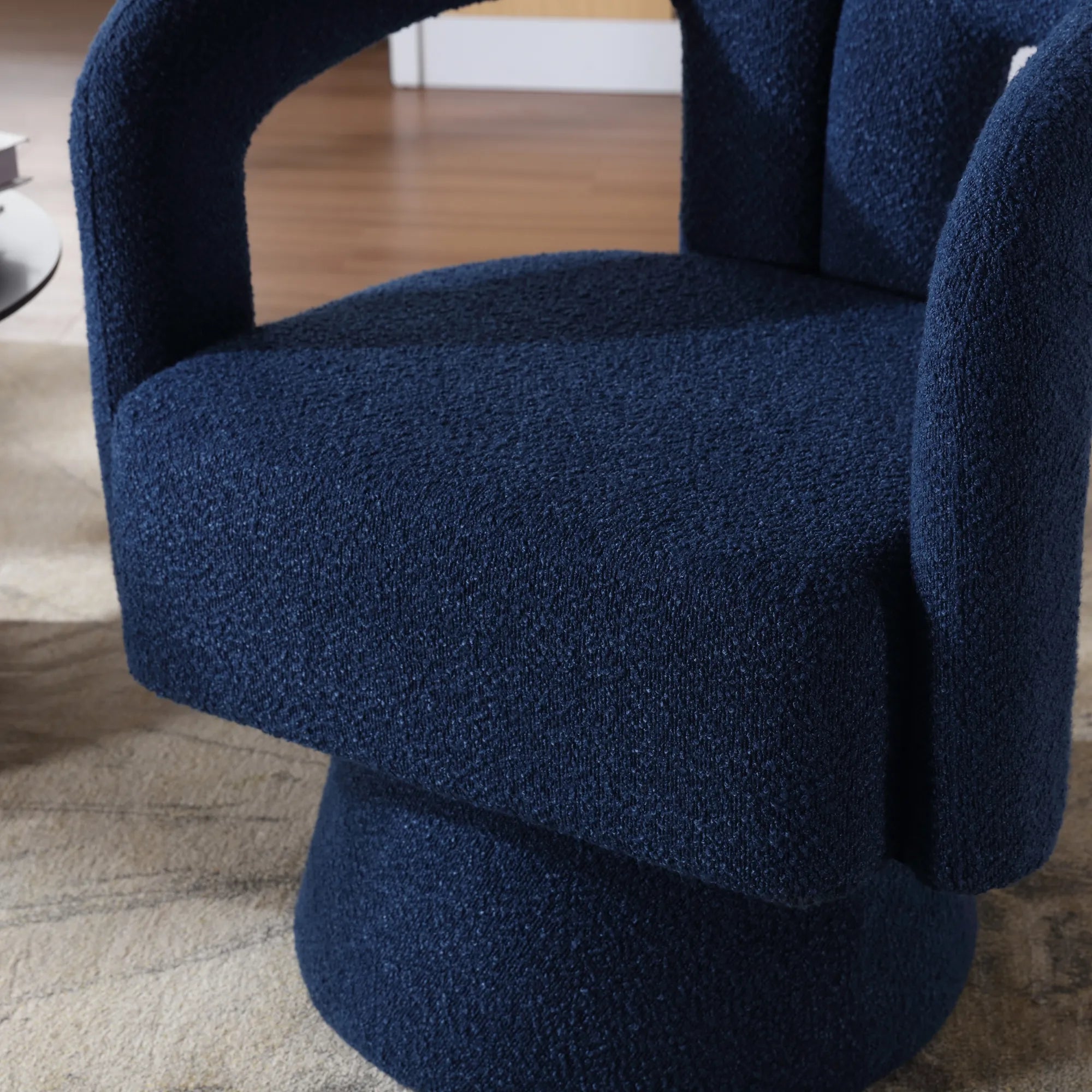 360° Swivel Cuddle Barrel Accent Chair With Fluffy Fabric