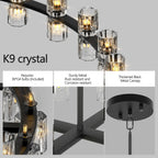 36” Modern Round Crystal Chandelier