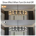 36” Modern Round Crystal Chandelier