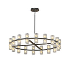 36” Modern Round Crystal Chandelier