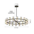 36” Modern Round Crystal Chandelier