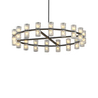 36” Modern Round Crystal Chandelier