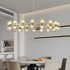 36” Modern Round Crystal Chandelier