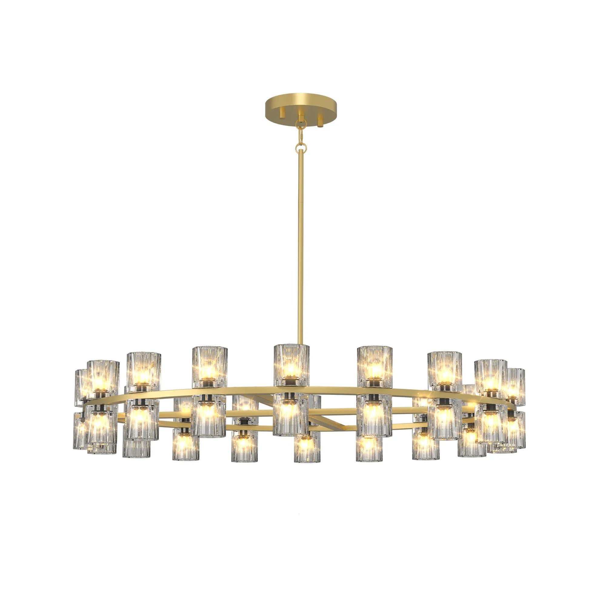 36” Modern Round Crystal Chandelier
